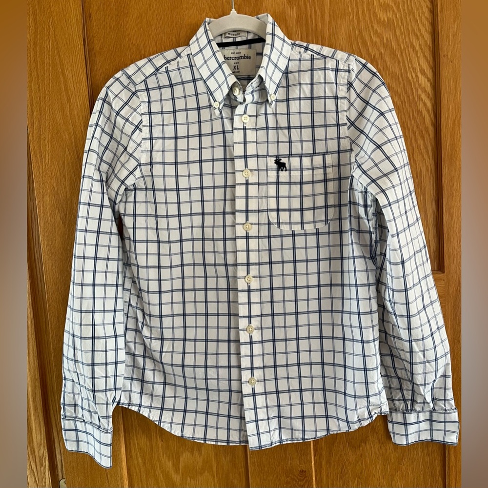 Abercrombie kids long sleeve button down shirt, XL plaid dress shirt